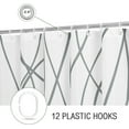 thumbnail image 5 of Grey Striped Shower Curtain for Bathroom, Gray and White Modern Minimalist Waterproof Fabric Shower Curtain Set with Hooks, 72" x 72", 5 of 6
