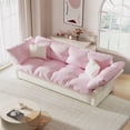 thumbnail image 5 of Aukfa 74.8" Queen Pull Out Sofa Bed, Convertible Loveseat Sleeper Sofa Couch with 2 Pillows, Tufted, Pink, 5 of 8