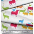 thumbnail image 2 of Soimoi polyester Crepe Fabric Birds & Animals Hand Drawn Print Fabric by Yard 42 Inch Wide, 2 of 3