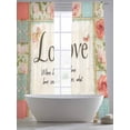 thumbnail image 6 of Sheer Curtain Panels Retro Love Rod Pocket Voile Window Curtains Rose Butterfly Flower Window Treatments Ligh Filtering Privacy Curtain Drapes for Bedroom Living Room 2 Panel Set 96 Inch Length,, 6 of 9