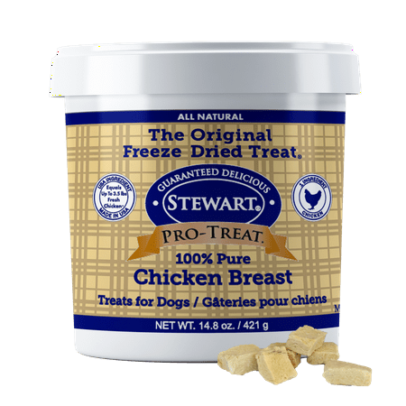 Stewart Pro-Treat Freeze Dried Chicken Breast Dog Treats, 14.8 oz. Tub