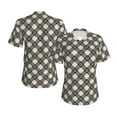 thumbnail image 3 of Yiaed Daisy Plaid Black Print Women's T Shirt V-Neck Short Sleeve Shirt Casual Breathable Tee Summer Tops-XX-Large, 3 of 5