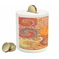 thumbnail image 2 of Grunge Piggy Bank, Grunge Swirl Patterns Brush Style Waterpool Waves Nested Colors Boho Marbling Art, Ceramic Coin Bank Money Box for Cash Saving, 3.6" X 3.2", Multicolor, by Ambesonne, 2 of 4