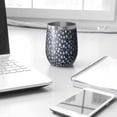 thumbnail image 3 of 12oz Stemless Wine Tumblers Dark Blue Christmas Snowflake Pattern Vacuum Insulated Stainless Steel Travel Tumbler Cups Mug with Lid and Straw for Champaign,Cocktail,Beer with Cleaning Brush, 3 of 5