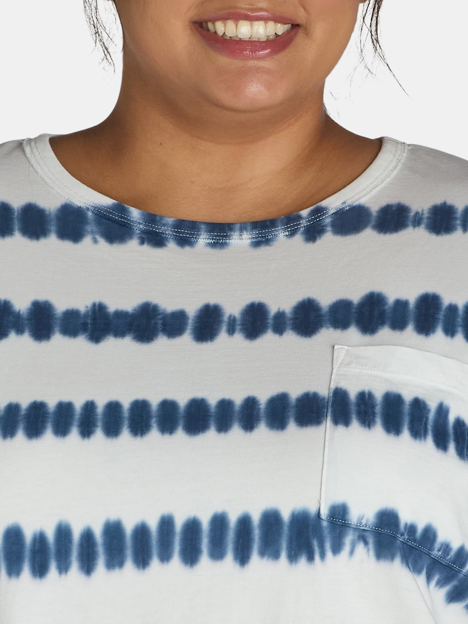 Time and Tru Women's Oversized Tie Dye T-Shirt with Long Sleeves, Sizes XS-XXXL