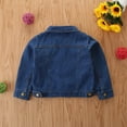 thumbnail image 6 of Lmnyox Denim Jackets for Toddlers Button Front Long Sleeve Collared Jean Jacket Girls Boys Casual Outerwear, 6 of 7