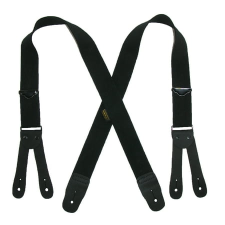 Welch Men's Elastic Button-End 1 1/2 Inch Wader SuspendersBlack