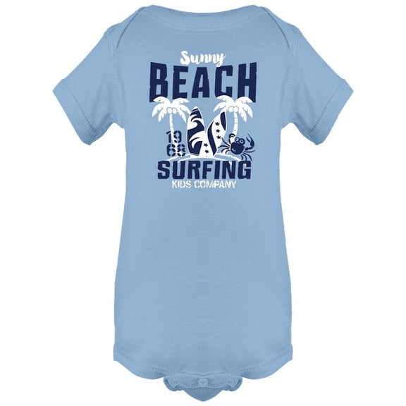 Sunny Beach Crab With Surfboards Bodysuit Infant -Image by Shutterstock, Newborn
