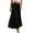 Black, variant on Women's Elastic High Waist A Line Layer Ruffle Swing Casual Long Maxi Skirt