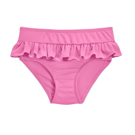Girls UPF 50  Ruffle Swim Briefs | Medium Pink