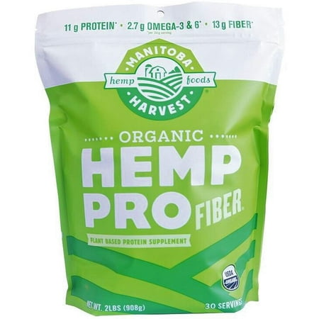 Hemp Protein Fiber - Manitoba Harvest Organic Hemp Protein Powder with Fiber, 2.0 Lb, 30 Servings