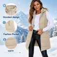 thumbnail image 5 of Turilly Womens Mid-Length Puffer Vests Sleeveless Hooded Down Jacket Fall Winter Casual Loose Outerwears with Pocket, 5 of 6