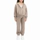 thumbnail image 4 of Chaqueta de invierno de color liso para niños, sudadera larga con capucha y cremallera y pantalones deportivos con lazo en las piernas, conjunto deportivo informal con forro polar para mayor calidez,, 4 of 5