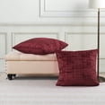 thumbnail image 2 of Home Soft Things Textured Velvet Decorative Throw Pillow Covers Soft Velvety Pillow Cases Cushion Covers, No Pillow Insert, Set of 2, - Ruby Wine - 26" x 26" EURO, 2 of 6