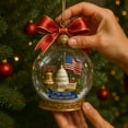 thumbnail image 3 of WKSCLPAI USA Commemorative Christmas Ornament Historic Anniversary 250-year Milestone of the United States Hanging Decorations for Christmas Tree, 2D Patriotic Ball Ornament, 3 of 6