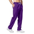 thumbnail image 4 of Dwelliawo Mens Sweatpants Lightweight Loose Fit Open Bottom Sweatpants Straight Leg Fall Winter Workout Running Pants with Pockets Clearance Purple M, 4 of 7