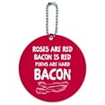 thumbnail image 1 of Poems are Hard Bacon Round Luggage ID Tag Card Suitcase Carry-On, 1 of 7