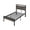 Rustic Grey, variant on Papajet 42.5"H Full Size Bed Frame with Storage Headboard & Charging Station, Industrial Metal Platform Bed with Large Under-Bed Storage, Black
