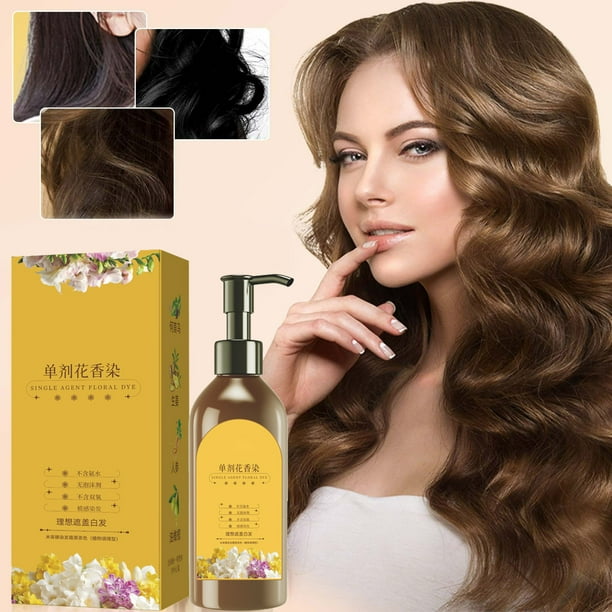 Xihbxyly Crema Colorante para El Cabello, Fórmula Suave Sin Amoníaco, Sin Peróxido Ni Colorantes, Aroma Floral, Uso En Casa, Apto para Todo Tipo de Cabello, 300 Ml, Fácil Aplicación.
