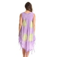 thumbnail image 3 of Riviera Sun Ombre Tie Dye Summer Dress with Floral Painted Design (Lilac, 2X), 3 of 3