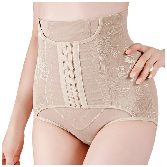 GEWSEY Tummy Control Panties for Women Shapewear Lifter Short High Waist Trainer Corset Body Shaper Underwear (Beige, XL)