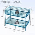 thumbnail image 2 of avobird Bunk Bed with Ladder and high Guardrail,19 bed crossbars, Able to Split, Metal Bunk Bed, Storage Space, Noise Free,Twin Over Twin Size, Blue, 2 of 6