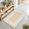 Beige Washable Small Entryway Area Rugs 2'x3', Boho Diamond Pattern ...