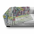 thumbnail image 3 of Fine Art Soft Flannel Fleece Blanket, Pattern of Old Fashioned European Town Scene Ukraine Streets Architecture Drawing, Cozy Plush for Indoor and Outdoor Use, 50" x 70", Multicolor, by Ambesonne, 3 of 6