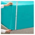 thumbnail image 2 of 18"- 21" Extra Deep Pocket Fitted Sheet for High Mattress - Hotel Luxury Silky Soft Double Brushed Microfiber Sheet, Wrinkle Bed Sheet, Full - Teal Blue, 2 of 8