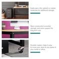 thumbnail image 2 of Space Solutions Ready-to-assemble 48-inch Wide Mobile Metal Desk with Laminate Top, Black/Maple, 2 of 16