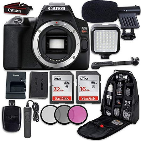 Canon EOS Rebel SL3 DSLR Camera (Body Only) + LED Light + Microphone + Video Accessory