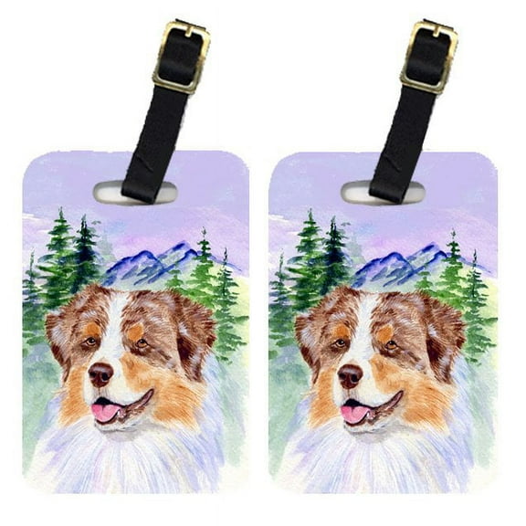 Pair of 2 Australian Shepherd Luggage Tags