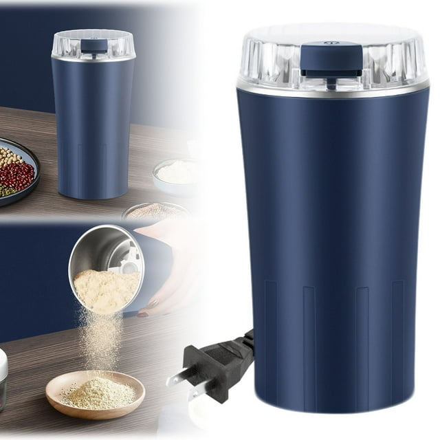 Electric Coffee Grinder, Coffee Bean and Spice Grinder with 8 Heavy-Duty Stainless Steel Grind Blades, One-Touch Automatic Smart Grind, Portable, WEIWEIGG