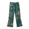 thumbnail image 5 of Luwomo Jeans for Womens Wide Leg Fashion High Waisted 90s Floral Printed Pull On Baggy Long Trousers Denim Pants Dark Green,XL, 5 of 7