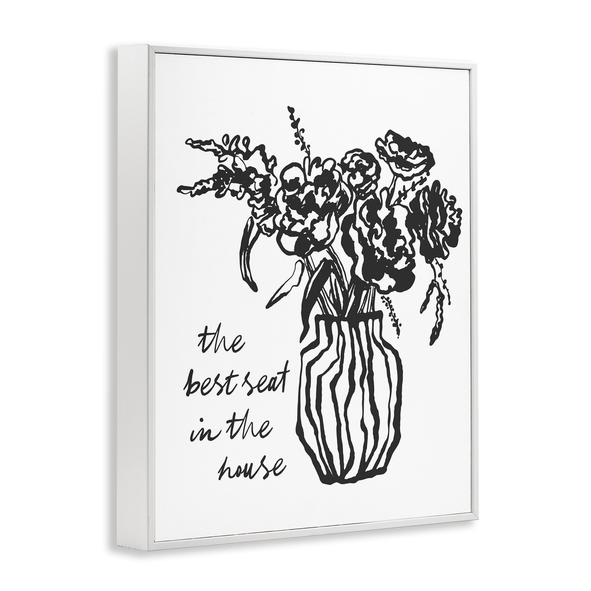 Stupell Industries Best Seat in House Bathroom White Framed Giclee Art, design by Lettered and Lined