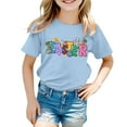 thumbnail image 3 of lnmuld Cute Tops Easter Print Short Sleeve T-Shirt for Girls Kids Youth Casual Graphic Tee Top Size:11-12 Years, 3 of 5