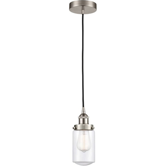 616-1PH-SN-G312 Innovations Lighting Dover - 1 Light Mini Pendant In Traditional Style-10.25 Inches Tall and 4.5 Inches Wide-Brushed Satin Nickel