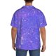 thumbnail image 3 of Balery Purple Glitter Camisa Casual de Manga Corta con Botones para Hombre, Texturizada, Estilo Cubano, para Playa, Verano-X-Large, 3 of 5