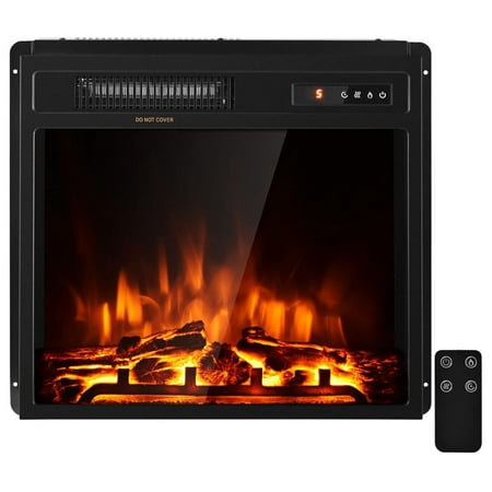 

HeSLehs 18-Inch Electric Fireplace Inserts 1500W Freestanding Recessed Fireplace Heater with Control Adjustable Flame Effect and Temperature 9H Timer Electric Fireplaces for Home Indoor Use