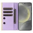 thumbnail image 3 of Desugned For Samsung Galaxy S23 FE Wallet Phone Case,With Suction Cup Fastener,Flip Folding Kickstand,With Card Slots,Wrist Strap&Shoulder Strap,Shockproof PU Leather Phone Case,Purple, 3 of 9