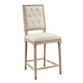 thumbnail image 2 of Linon Avalon Full Back Wood Counter Stool, 25" Seat Height, Rustic Brown Finish with Light Natural Linen Fabric, 2 of 2