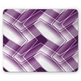 thumbnail image 1 of Abstract Mouse Pad, Trippy Digital Shapes Curved Lines Pattern Modern Illustration, Rectangle Non-Slip Rubber Mousepad, Violet White, by Ambesonne, 1 of 2