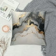 thumbnail image 2 of Chilfamy Marble Gold Black Pillow Cushion Covers Zipper Closure Short Plush 1PC for Sofa Couch Bedroom Car Chair Home Decor 12x12in, 2 of 5