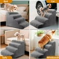 thumbnail image 5 of Dog Stairs for Small Dogs, 3-4-Step Dog Ramp for Bed , Dogs Steps for Bed, Couch, Pet Stairs with Non-Slip Bottom Design, Cat Scratching, High Density Foam Portable Pet Steps, 5 of 9