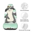 thumbnail image 4 of Wukai Cute Raccoon Full Set Car Seat Covers with Soft Padding Universal Auto Front Seats Protector and Cushion Mat, 4 of 5