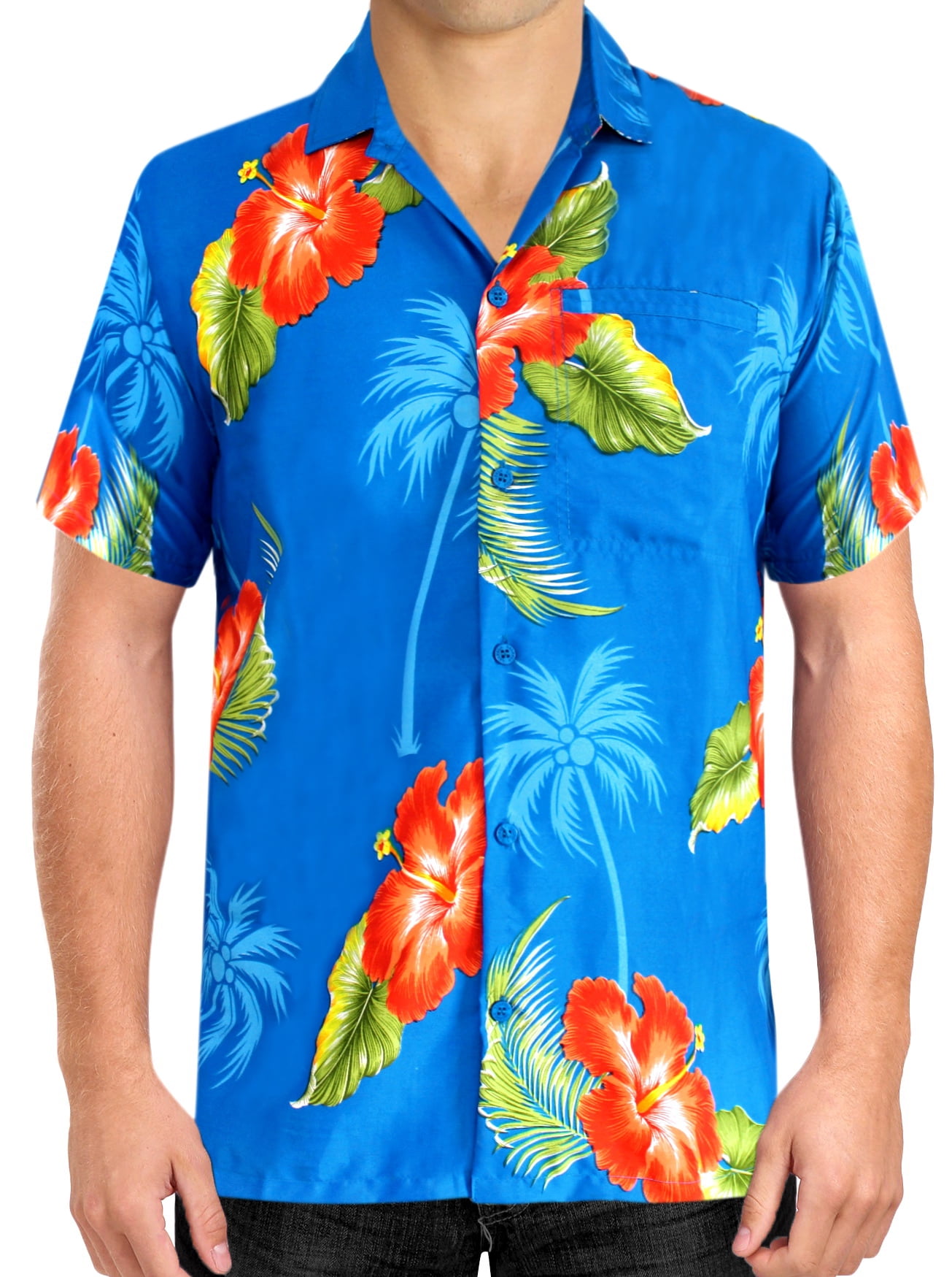 Mens Hawaiian Fancy Dress Tunic Shirt Adult Stag or Holiday M/L 40-44" Chest New 