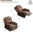 thumbnail image 5 of JERFIT Power Swivel Recliner Chair with USB Charging Port, 360 Degree Swivel Electric Rocker Recliner with Overstuffed Padding, Ergonomic Lumbar Support for Living Room, Dark Brown, 5 of 6