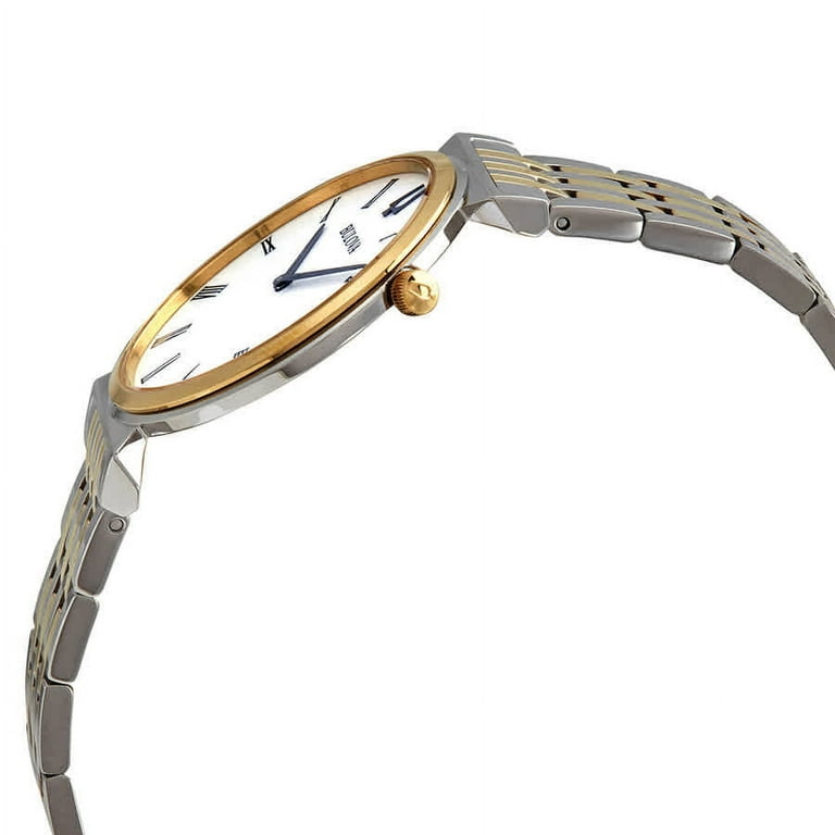 Bulova Regatta Quartz White Dial Two tone Men s Watch 98A233
