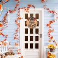 thumbnail image 2 of Thanksgiving Fall Door Hanger, 12'' Rustic Pumpkins Front Door Decor with Handmade Bow-Knot Leaves, Round Wood Hanging Happy Fall Y'all Sign Farmhouse Porch Decor for Home Outdoor Indoor Décor, 2 of 8