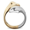 thumbnail image 3 of Womens Rings Two-Tone IP Rose Gold Stainless Steel Ring with No Stone TK1793, 3 of 4